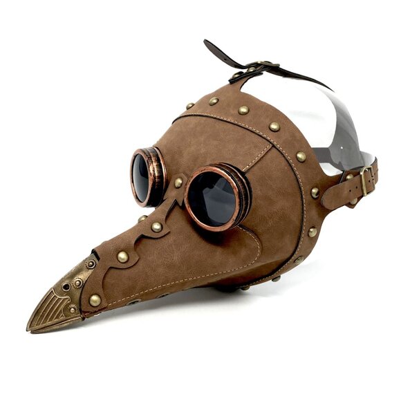 Full Face Steampunk Plague Doctor Cosplay Black Party  Steampunk Plague Doctor Mask, Long Nose Halloween Masquerade Party Masks